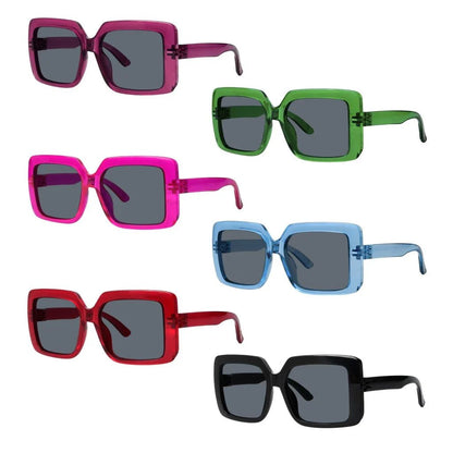 6 Pack Oversized Metalless Screwless Spring Hinge Sunglasses NR2311Seyekeeper.com