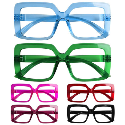 6 Pack Oversized Metalless Thick Spring Hinge Reading Glasses NR2311eyekeeper.com