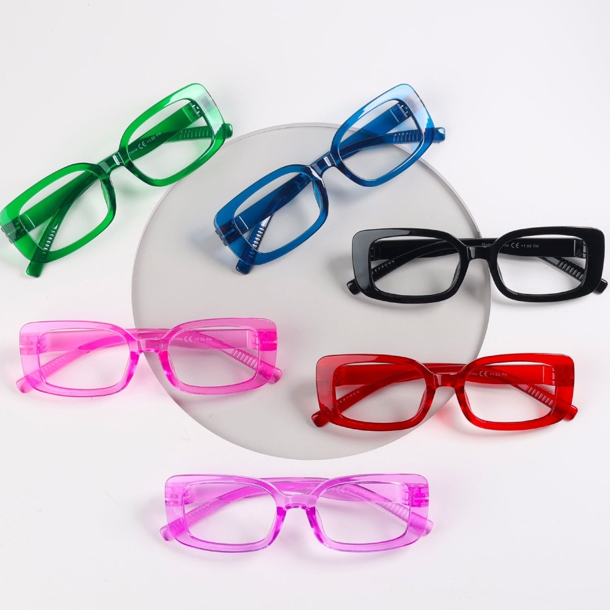 6 Pack Rectangle Screwless Metalless Reading Glasses R2502eyekeeper.com