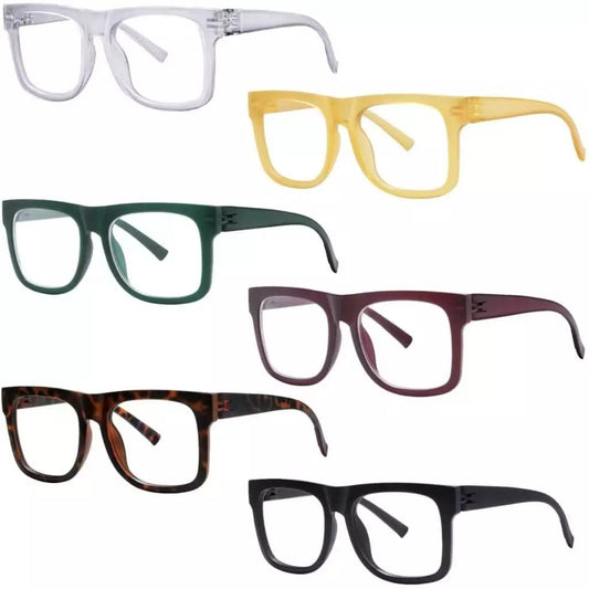 6 Pack Screwless Metalless Oversized Reading Glasses R2316eyekeeper.com