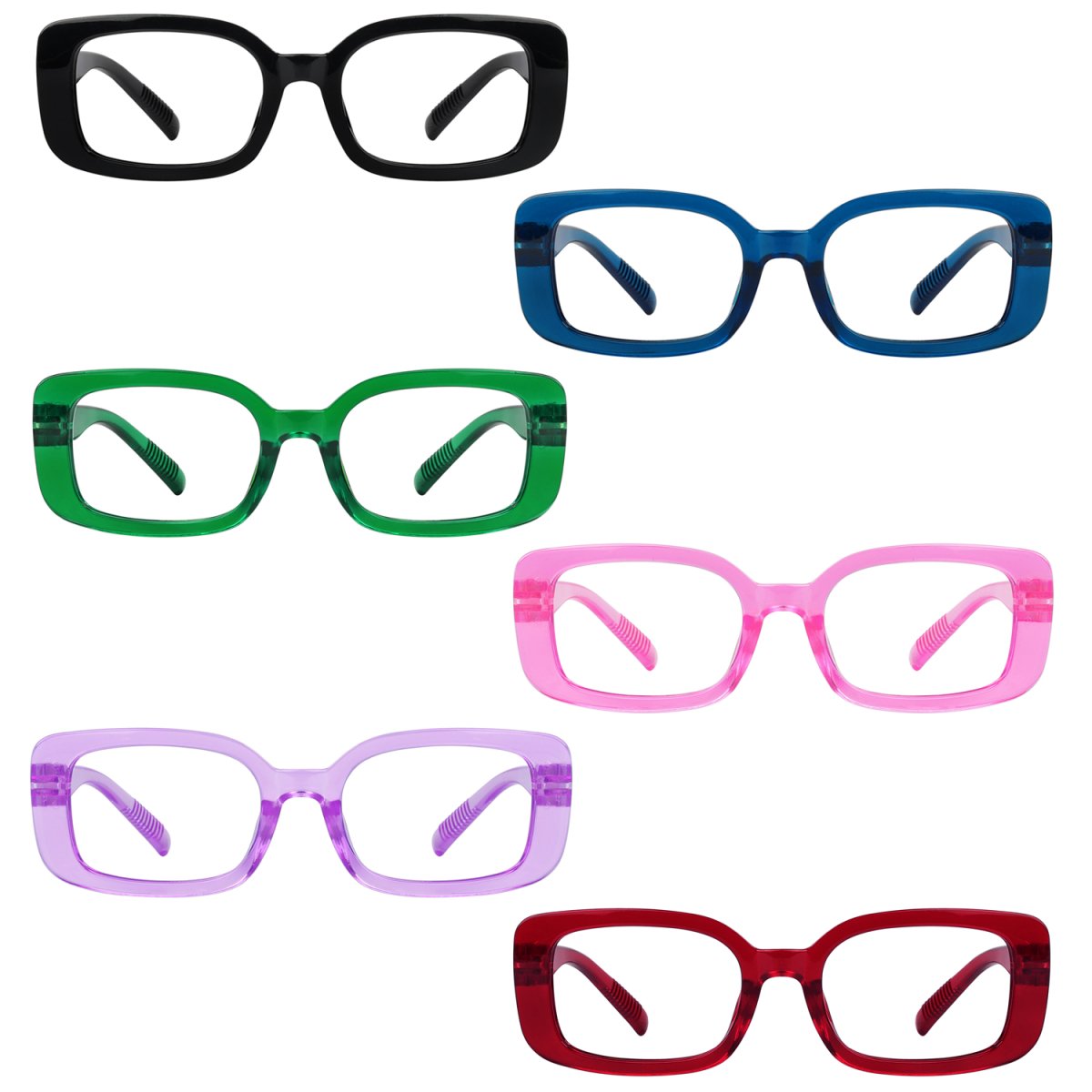 6 Pack Screwless Metalless Spring Hinge Reading Glasses NR2502eyekeeper.com