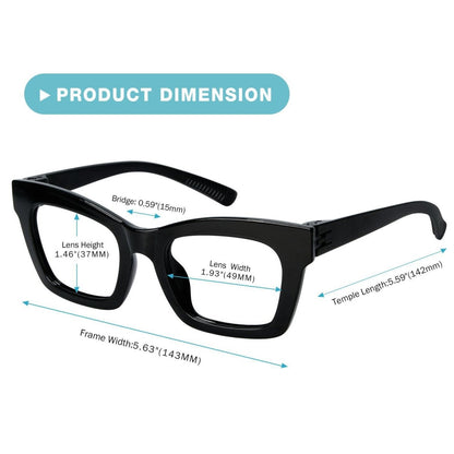 6 Pack Thick Spring Hinge Metalless Screwless Reading Glasses NR2308eyekeeper.com