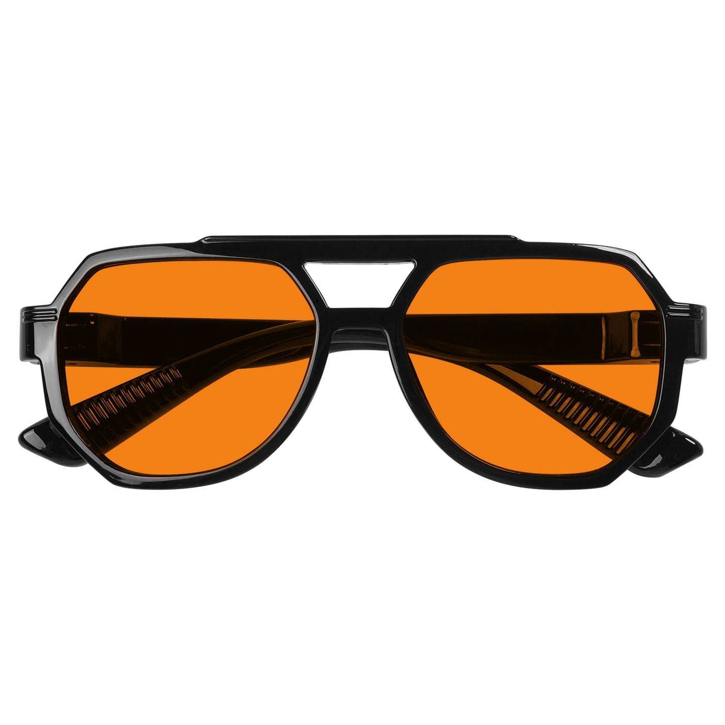 Gafas de piloto sin metal naranja con bloqueo del 100% de la luz azul NR2309-B98