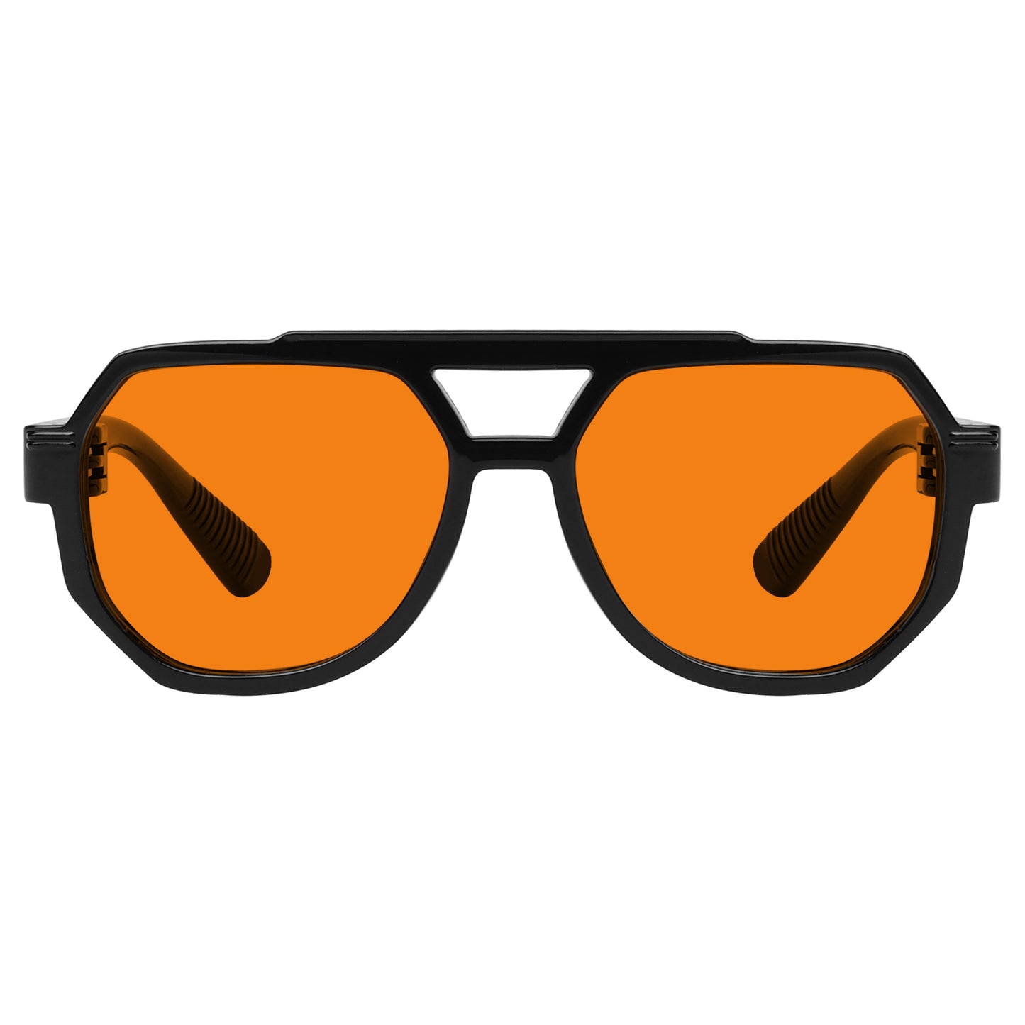 Gafas de piloto sin metal naranja con bloqueo del 100% de la luz azul NR2309-B98