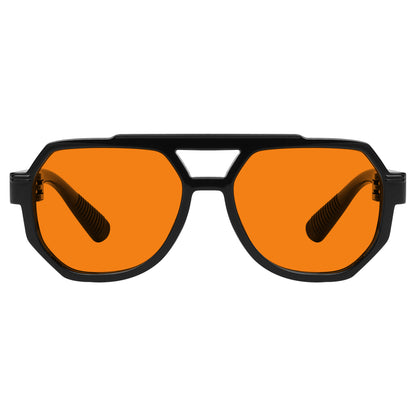 Gafas de piloto sin metal naranja con bloqueo del 100% de la luz azul NR2309-B98