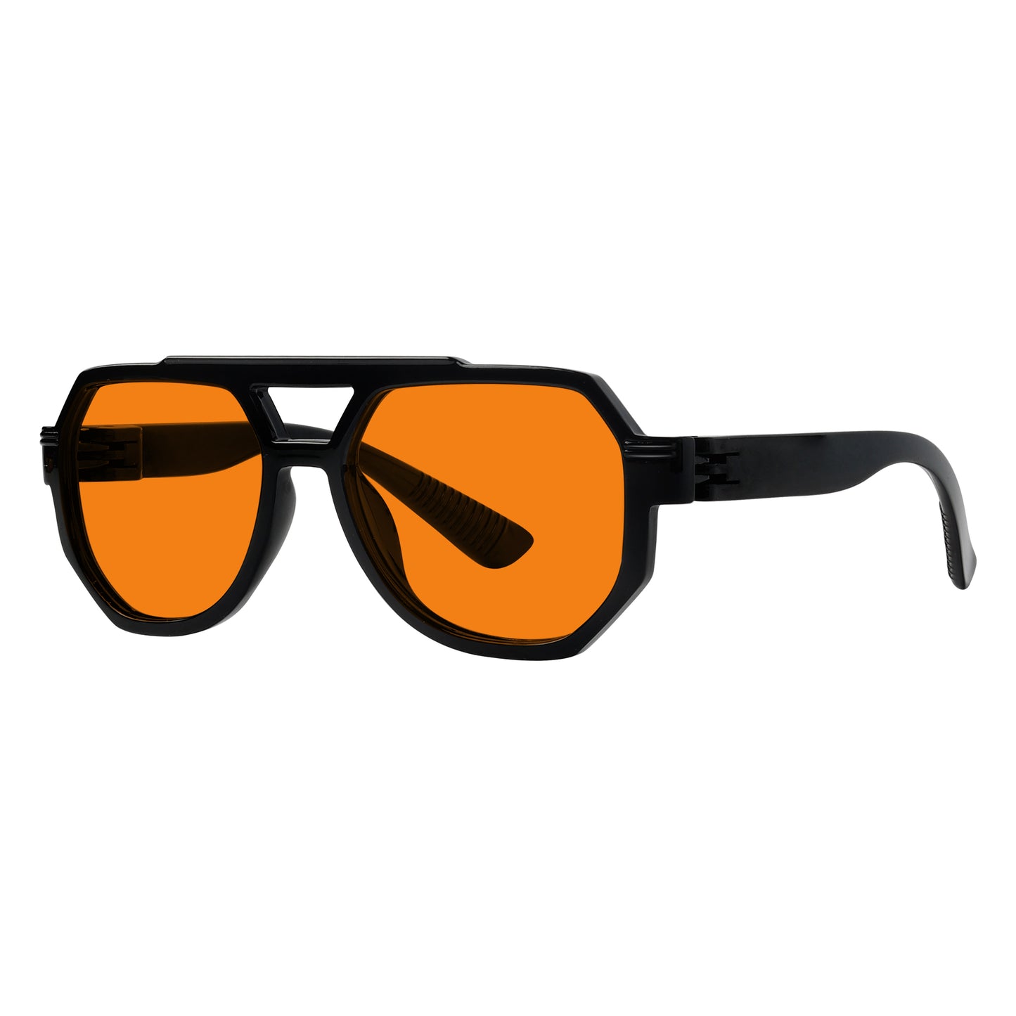 Gafas de piloto sin metal naranja con bloqueo del 100% de la luz azul NR2309-B98