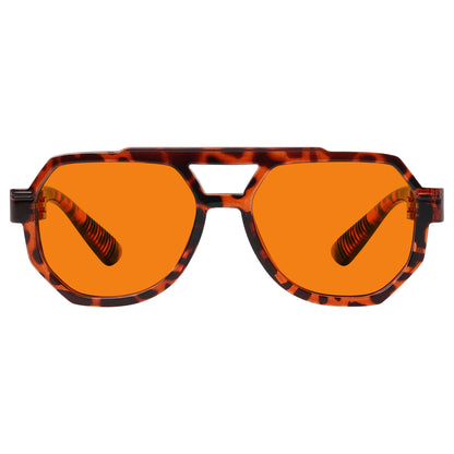 Gafas de piloto sin metal naranja con bloqueo del 100% de la luz azul NR2309-B98