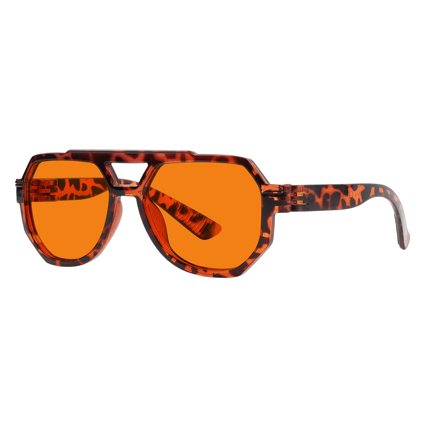 Gafas de piloto sin metal naranja con bloqueo del 100% de la luz azul NR2309-B98