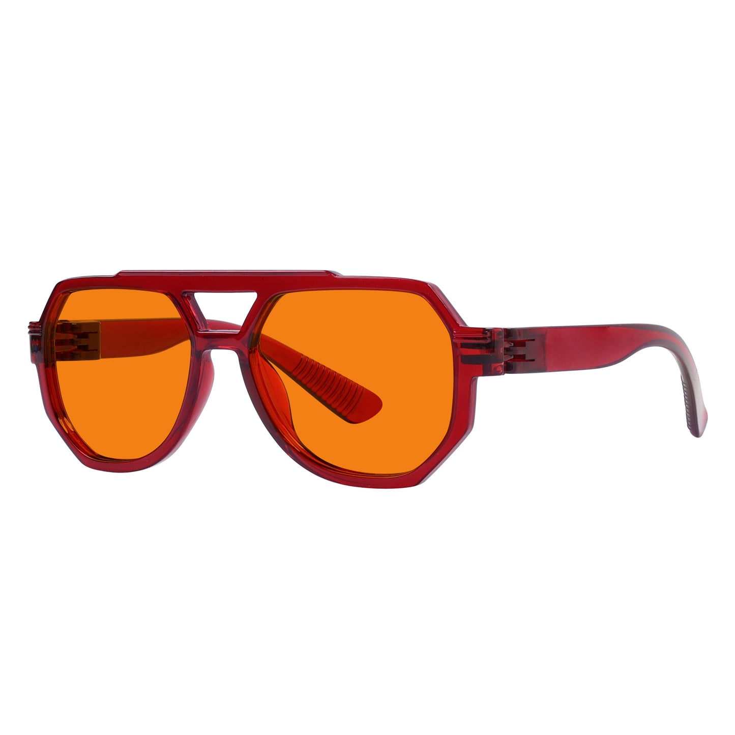 Gafas de piloto sin metal naranja con bloqueo del 100% de la luz azul NR2309-B98