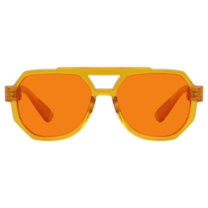 Gafas de piloto sin metal naranja con bloqueo del 100% de la luz azul NR2309-B98