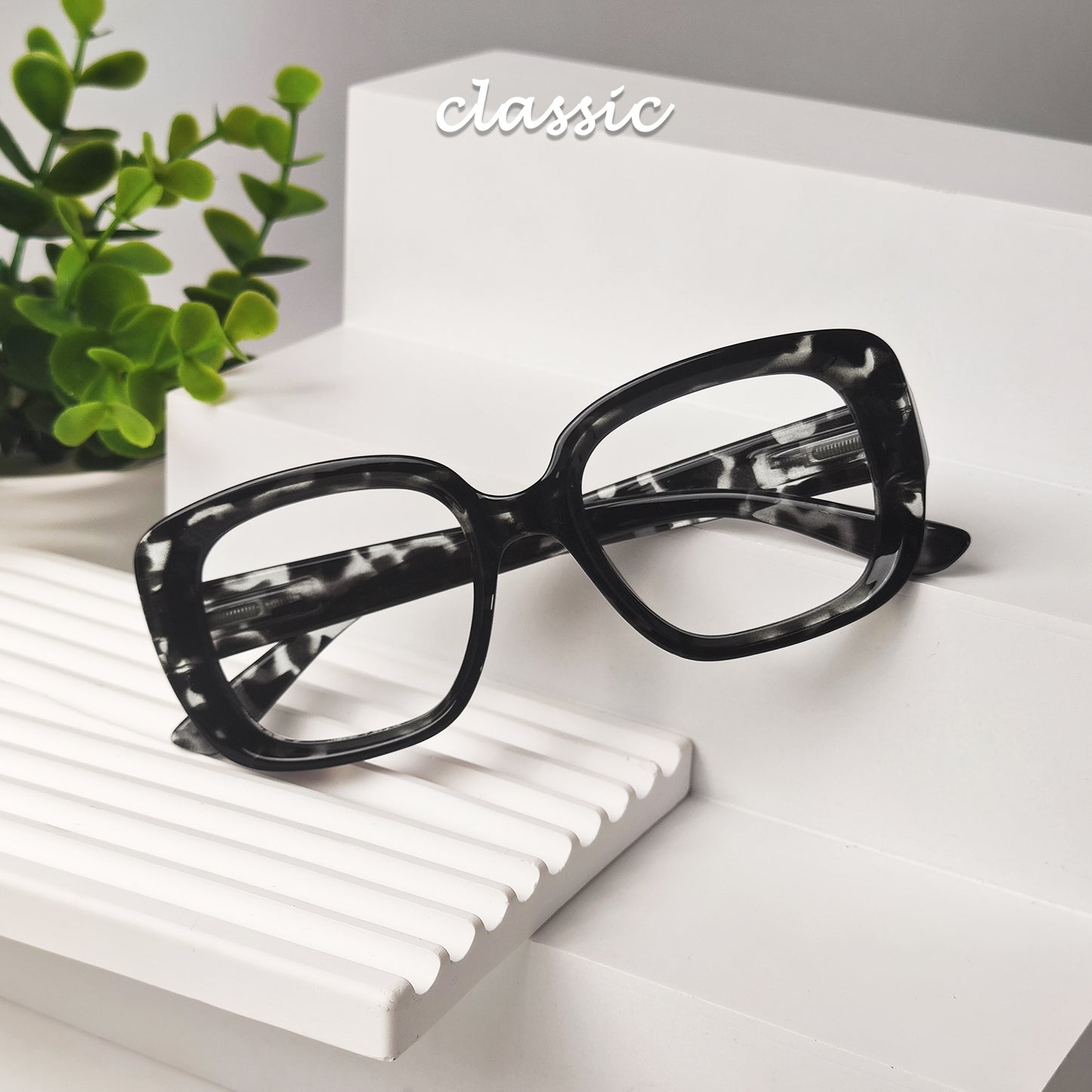 Stylish Thicker Reading Glasses Square Readers R2035