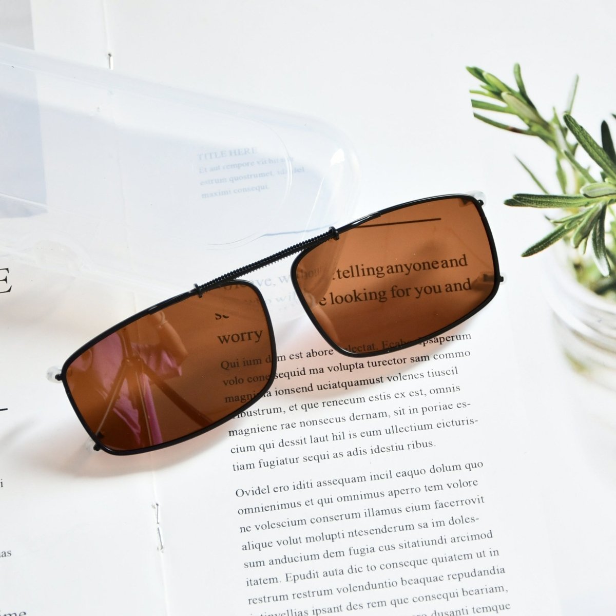 Metal Frame Polarized Lens Clip on Sunglasses C63 (54MMx34MM)eyekeeper.com