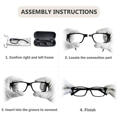 (Must Buy Both Eye) Reading Glasses with Different Strength for Each Eye PR032 Black Cleareyekeeper.com