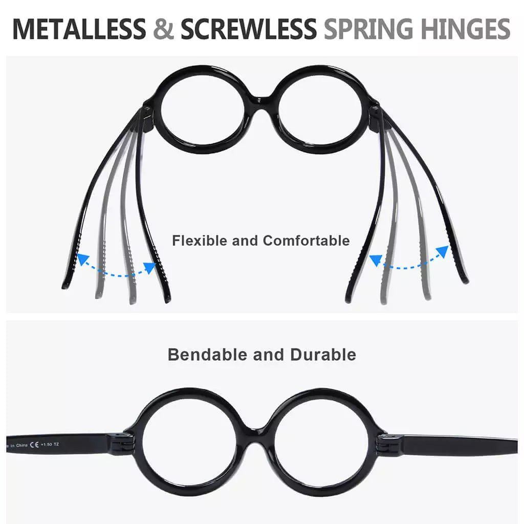 Oversized 6 Pack Screwless Metalless Round Reading Glasses R2313eyekeeper.com