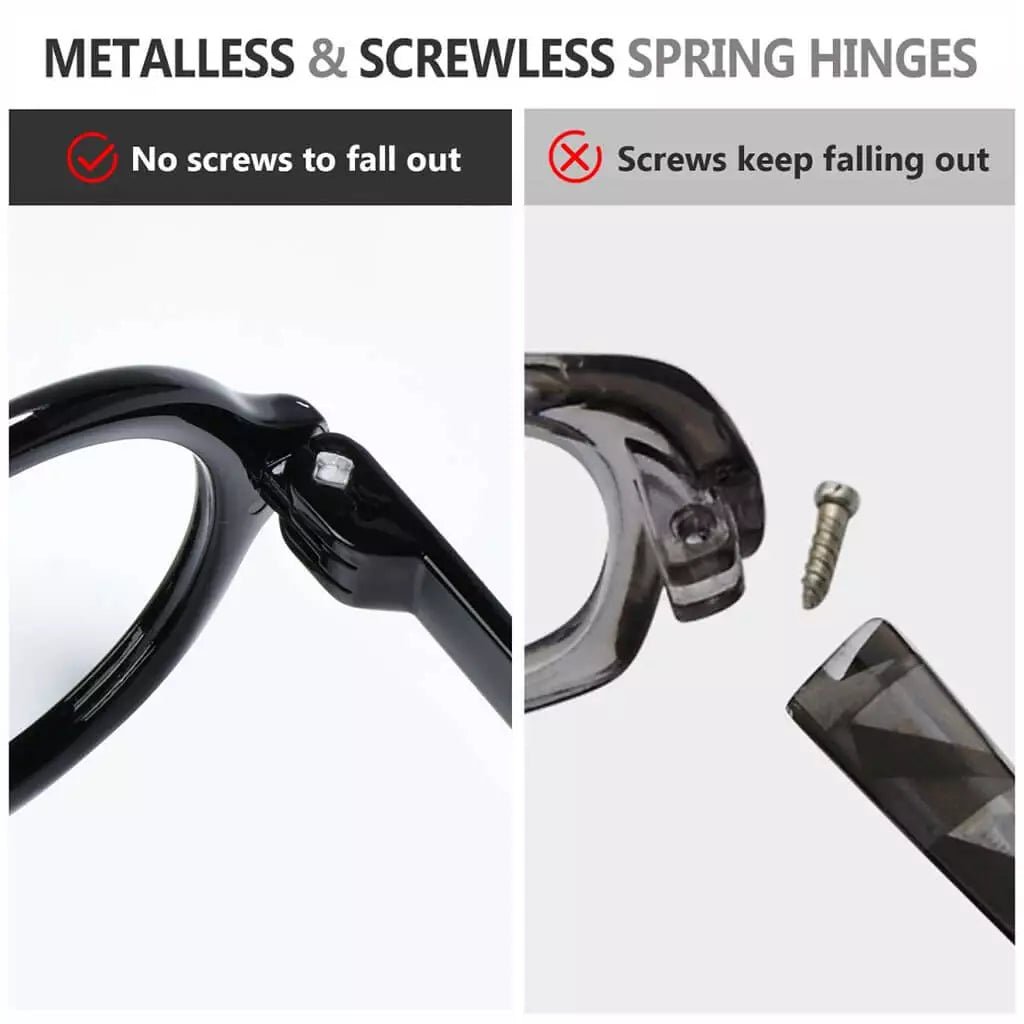 Oversized 6 Pack Screwless Metalless Round Reading Glasses R2313eyekeeper.com