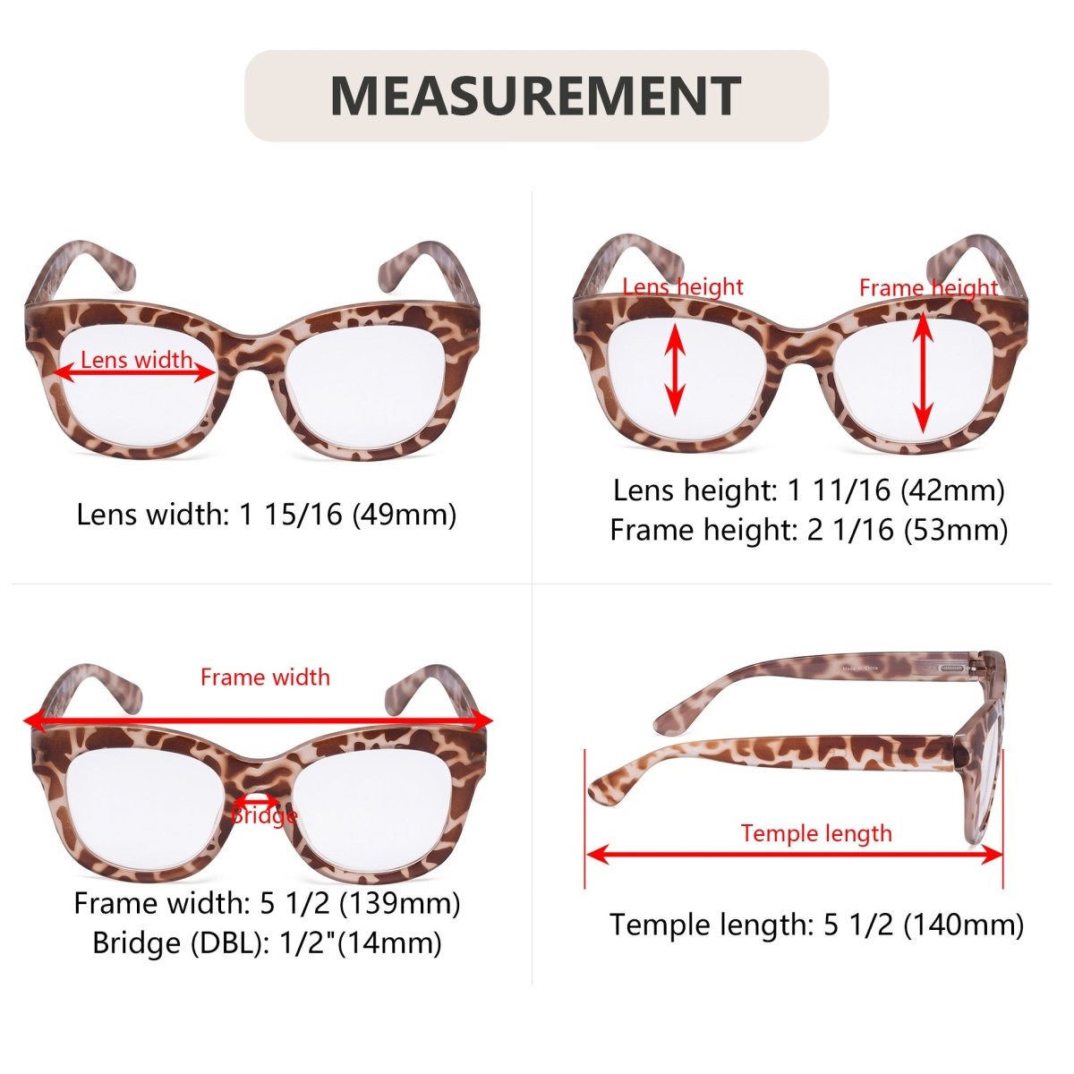 Reading Glasses Oversized Retro Readers Thick Frame Women eyekeeper
