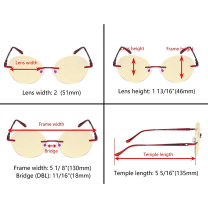 Gafas de lectura que bloquean la luz azul sin montura TMWK9910A