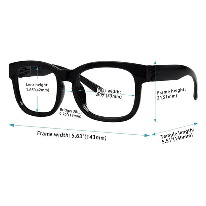 Stylish Reading Glasses Rectangle Readers 5 - RT1801eyekeeper.com