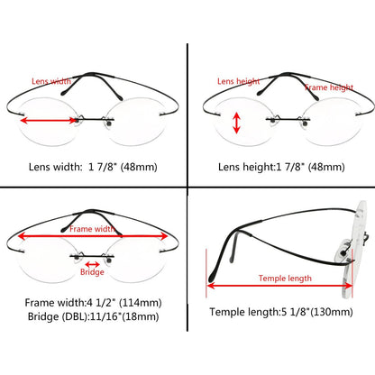 Titanium Frame Rimless Fashion Round Eyewear R15028eyekeeper.com