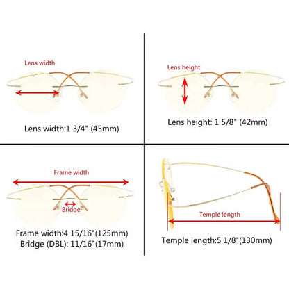 Titanium Rimless Round Reading Glasses Circle Readers R15026eyekeeper.com