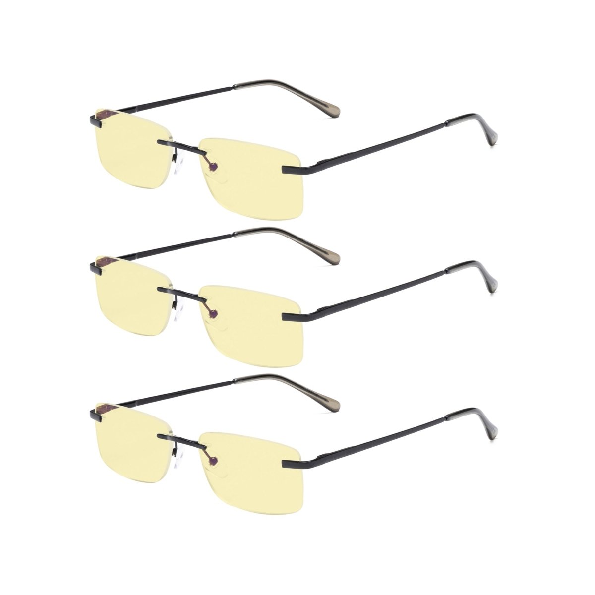 3 Pack Rimless Blue Light Blocking Readers Women Men TMCG1612eyekeeper.com