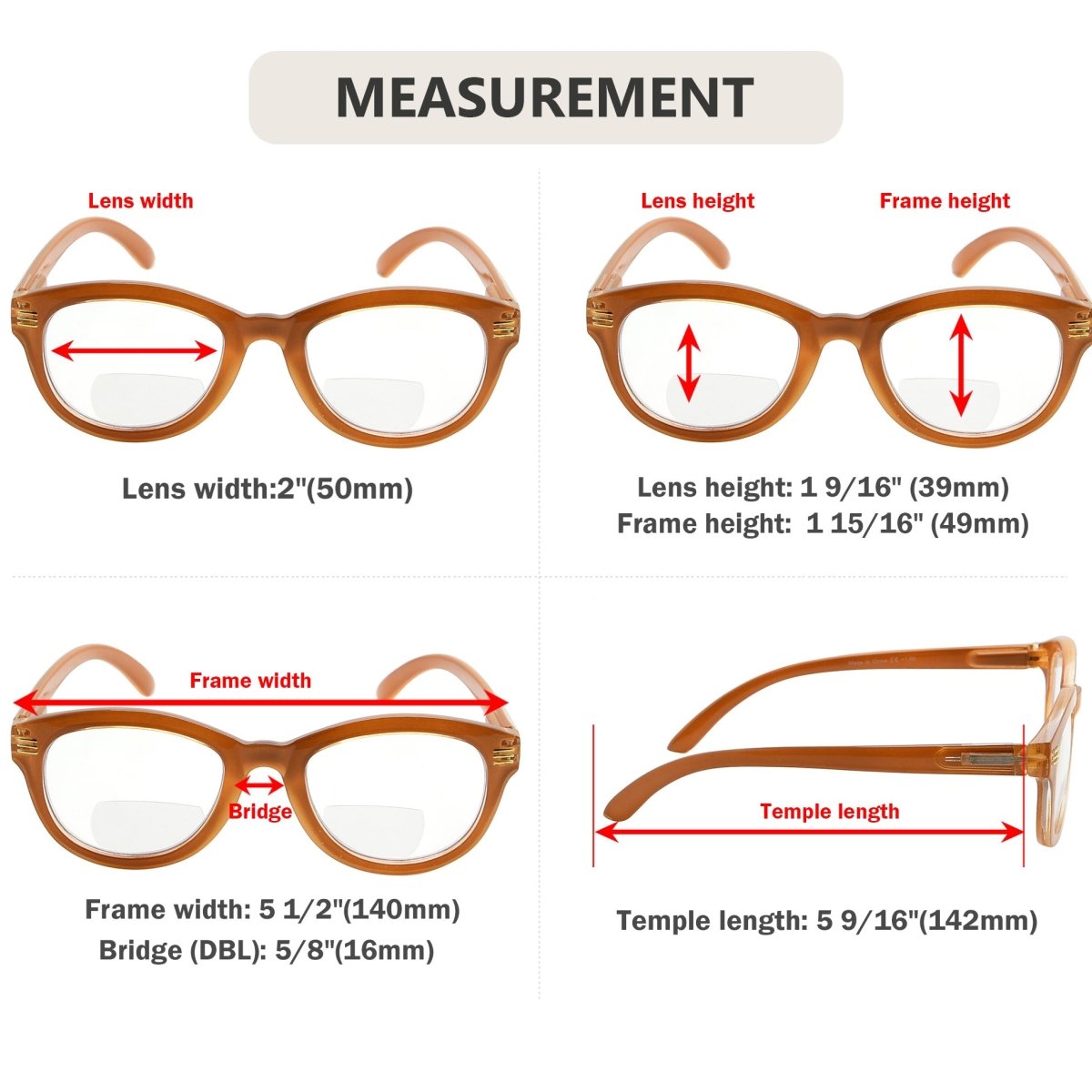 Cat eye fashion bifocal reading glasses