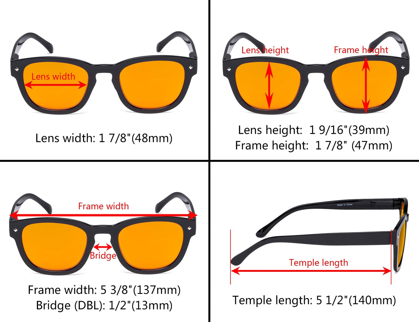 Blue Light Blocking Reading Glasses Dimension